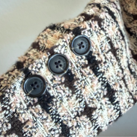 Anine Bing Diana Double Breasted Relaxed Fit Blazer in Apricot Tweed, X-Large - Picture 9 of 15